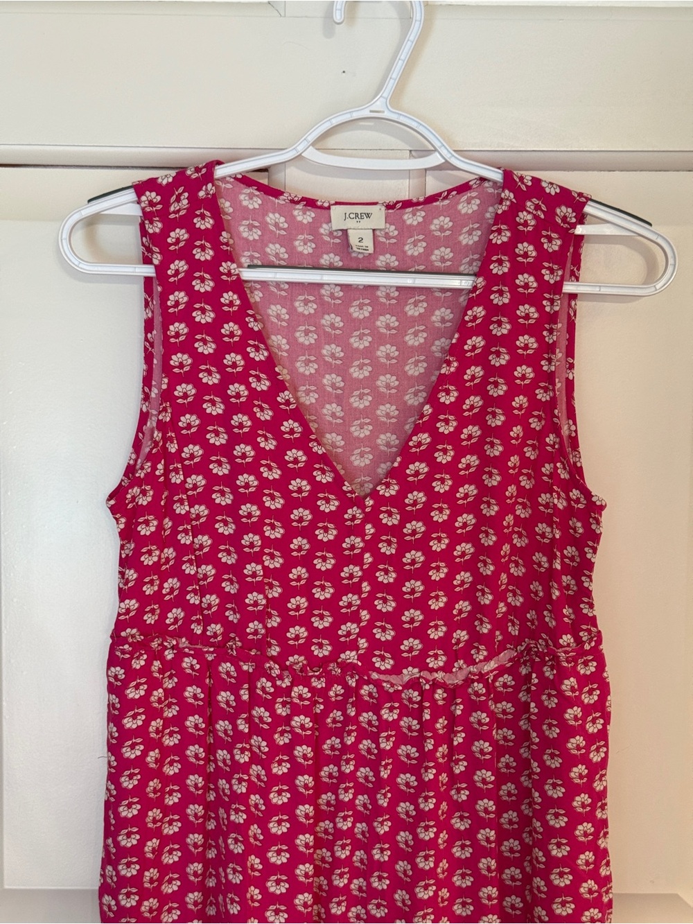 J. Crew Re-Imagined Pink Floral V-Neck Sleeveless Midi Dress 25488 - Picture 4 of 11